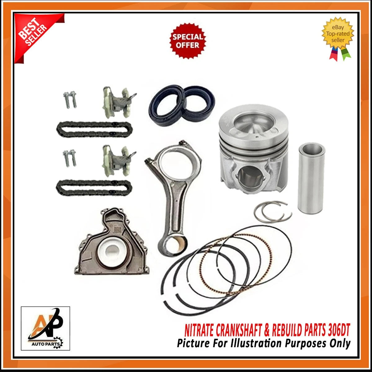 Crankshaft with Engine Rebuild Kit Replacement for Land Rover 3.0 TDV6 (2005–2013)