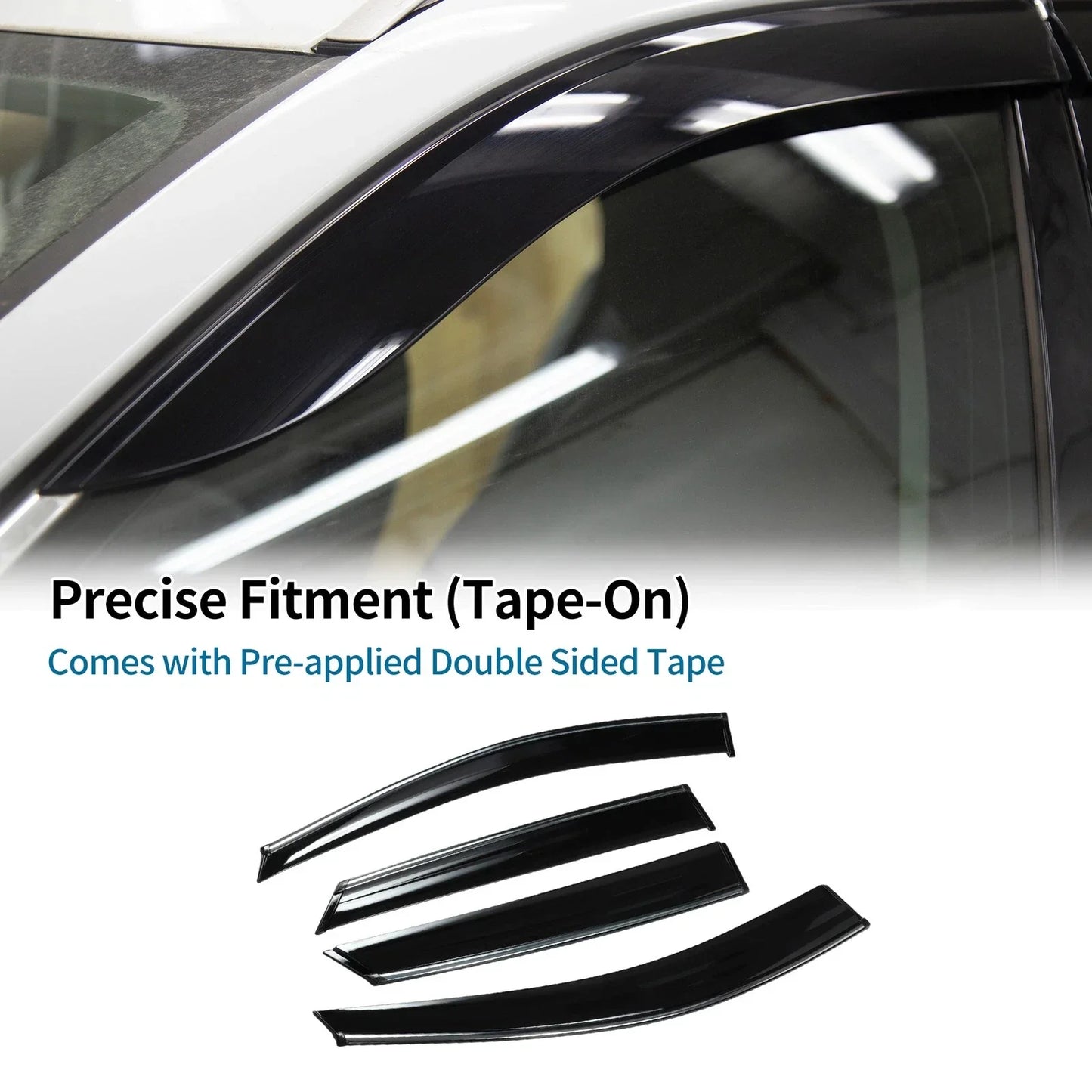 Window Deflectors for Hyundai Tucson 2010-2015 Side Window Vent Visors Black 1 Set