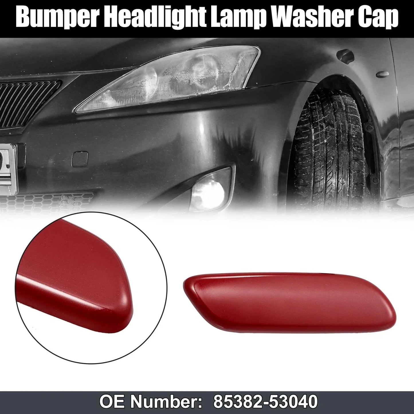 Right Headlight Washer Nozzle Cover for LEXUS IS250 IS300 (2006-2008) Red