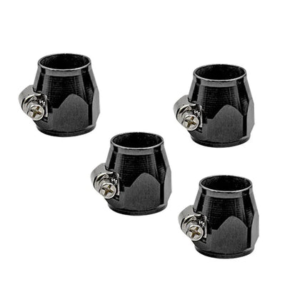 4 x Black Aluminum AN8 Hex Hose Clamps for Universal Connection Fitting