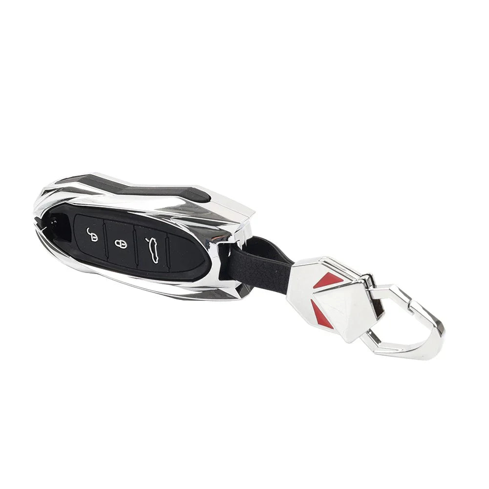 Remote Key Fob Case Cover for Porsche 718 911 Macan Cayenne Cayman Boxster