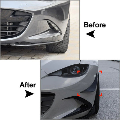 Carbon Black Front Bumper Side Air Vent Spoiler Trim for Mazda MX-5 Miata (16-25)