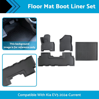 3D All-Weather Floor Mat Boot Liner Set for Kia EV5 (2024-On)
