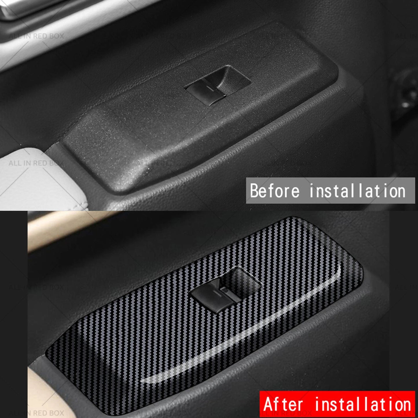 4 x Window Lift Panel Trim ABS Carbon Fiber for Toyota Prado LC250 (2024-2025)