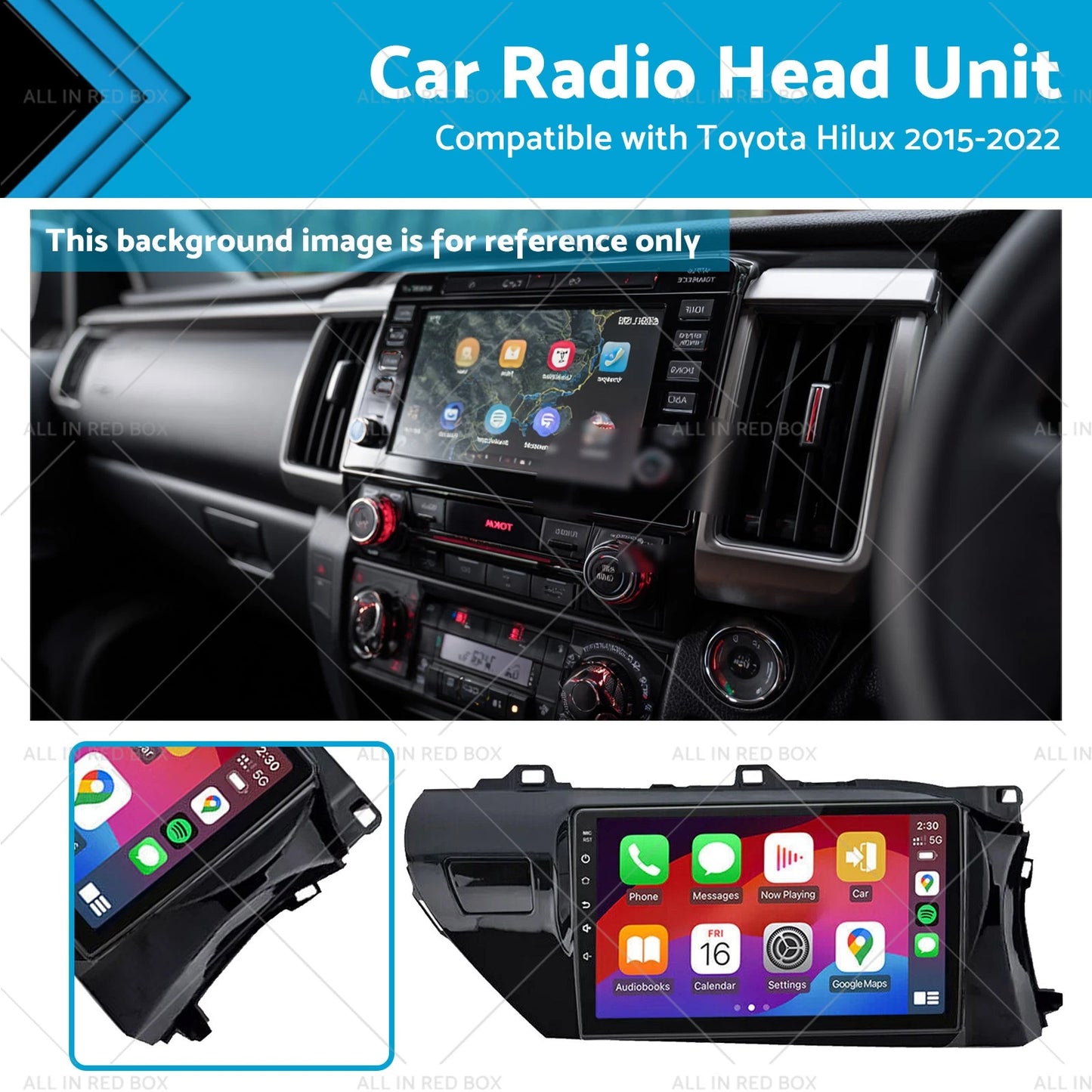 10" Head Unit for Toyota Hilux (2015-2022) - Carplay, Android Auto, Camera