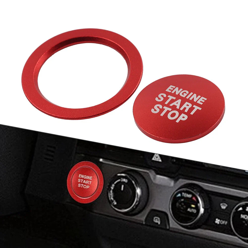 Red Engine Start Stop Push Button Cover Ring for Toyota Tacoma, Yaris, Prius, RAV4 (2005-2023)