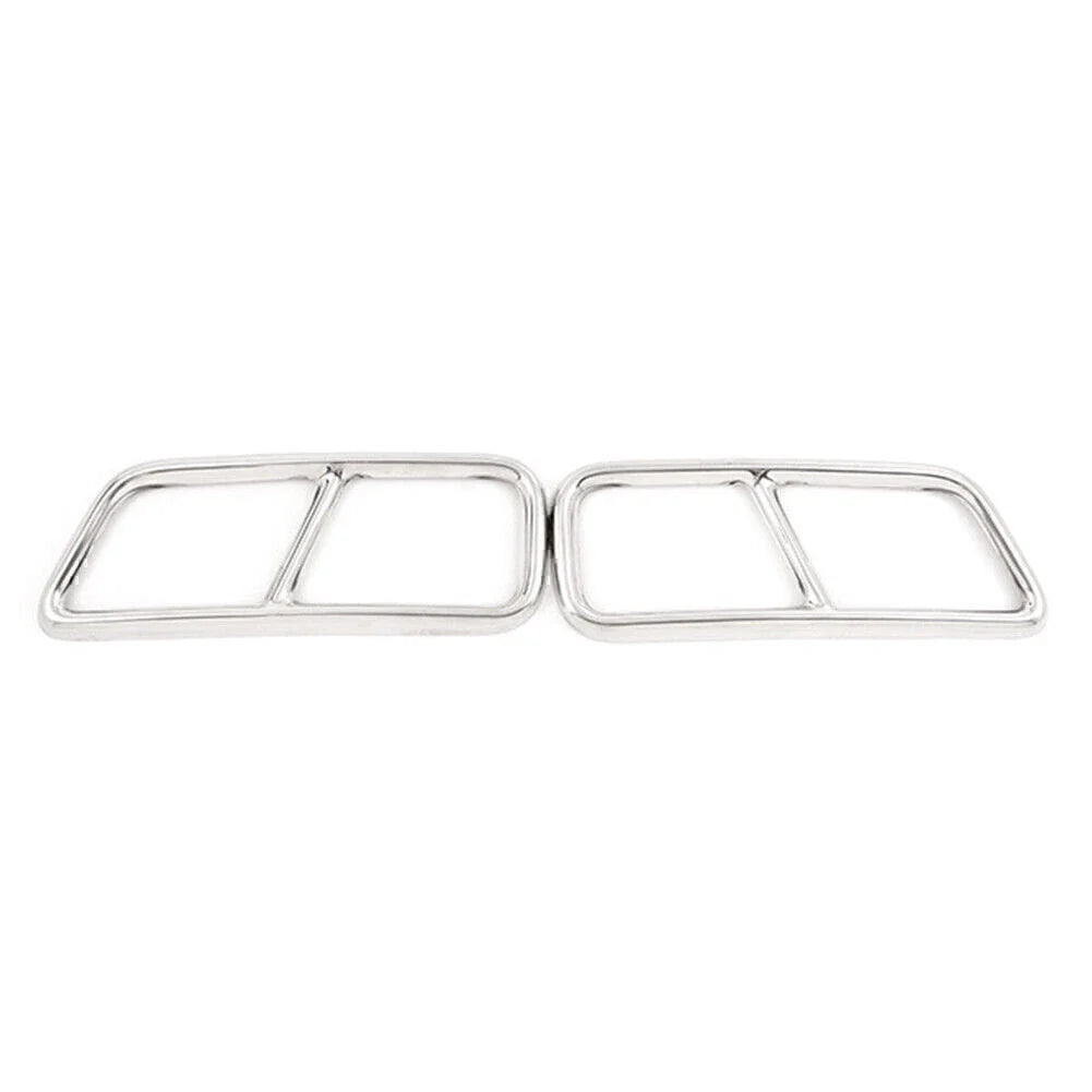 Silver Rear Exhaust Muffler Tail Pipe Covers for Cadillac XT5 (2016-2020)