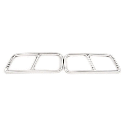 Silver Rear Exhaust Muffler Tail Pipe Covers for Cadillac XT5 (2016-2020)