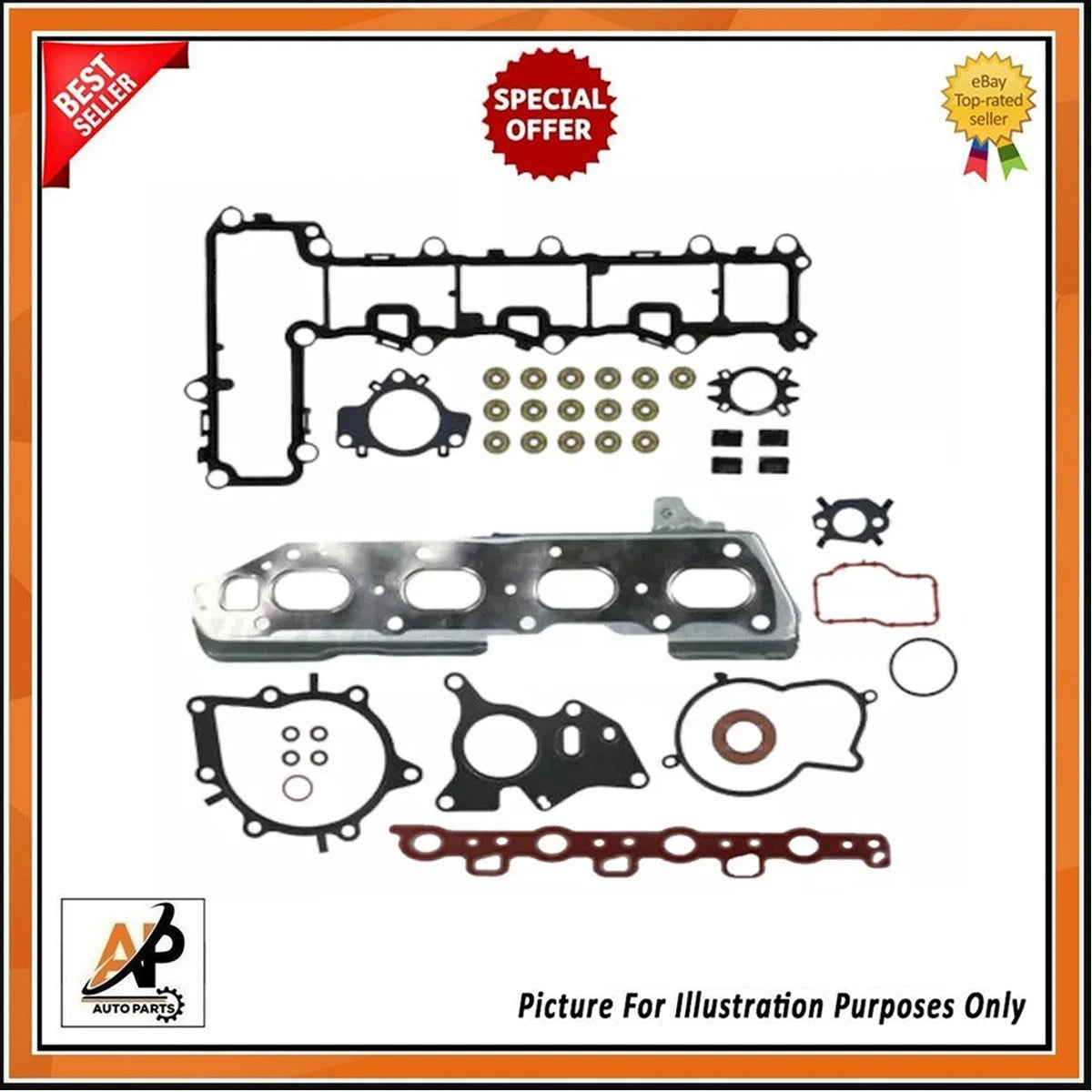 Cylinder Head Gasket Set with Bolts Replacement for Citroën C4 2.0 (2011–2022)