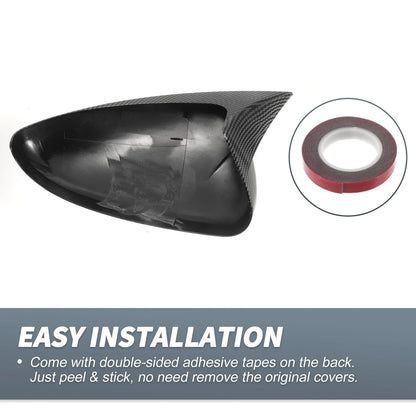 Rearview Mirror Cover Overlay Black Carbon Fiber for Chevrolet Cruze (2011-2016)