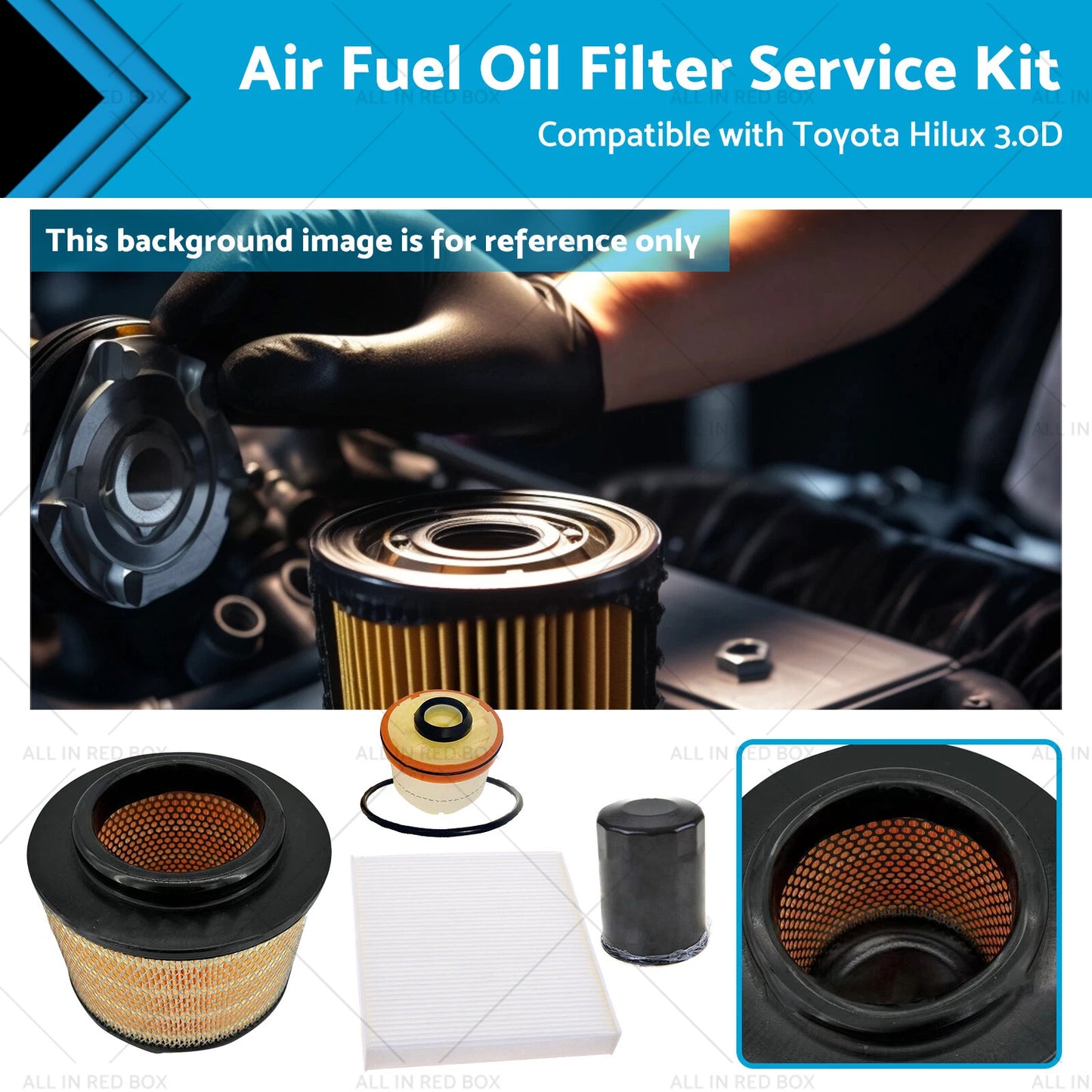 Air Fuel Oil Filter Service Kit for Toyota Hilux KUN26R Diesel (2005-2015)