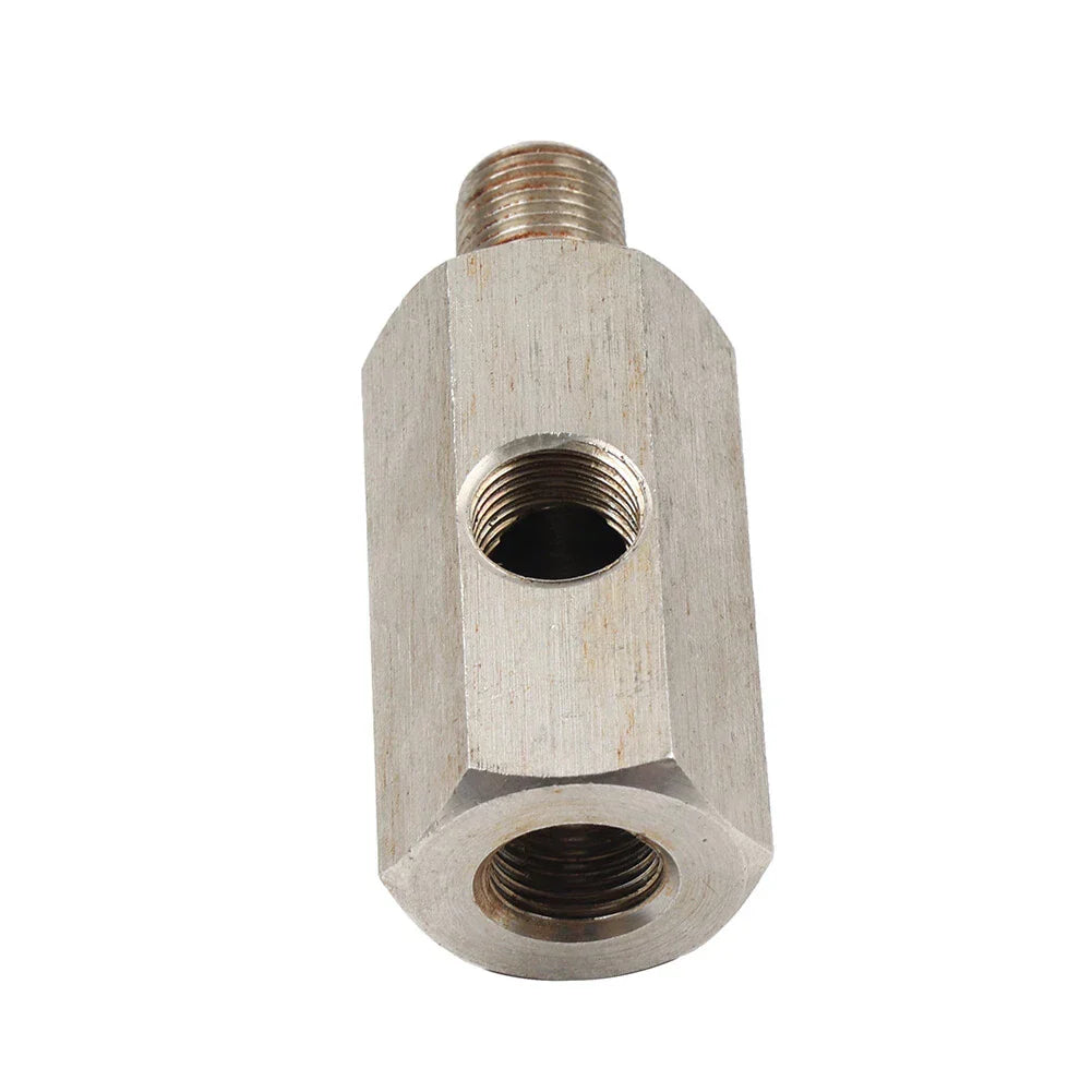 1/8" NPT Oil Pressure Sensor Tee Adapter for Turbo Supply Feed Line Gauge