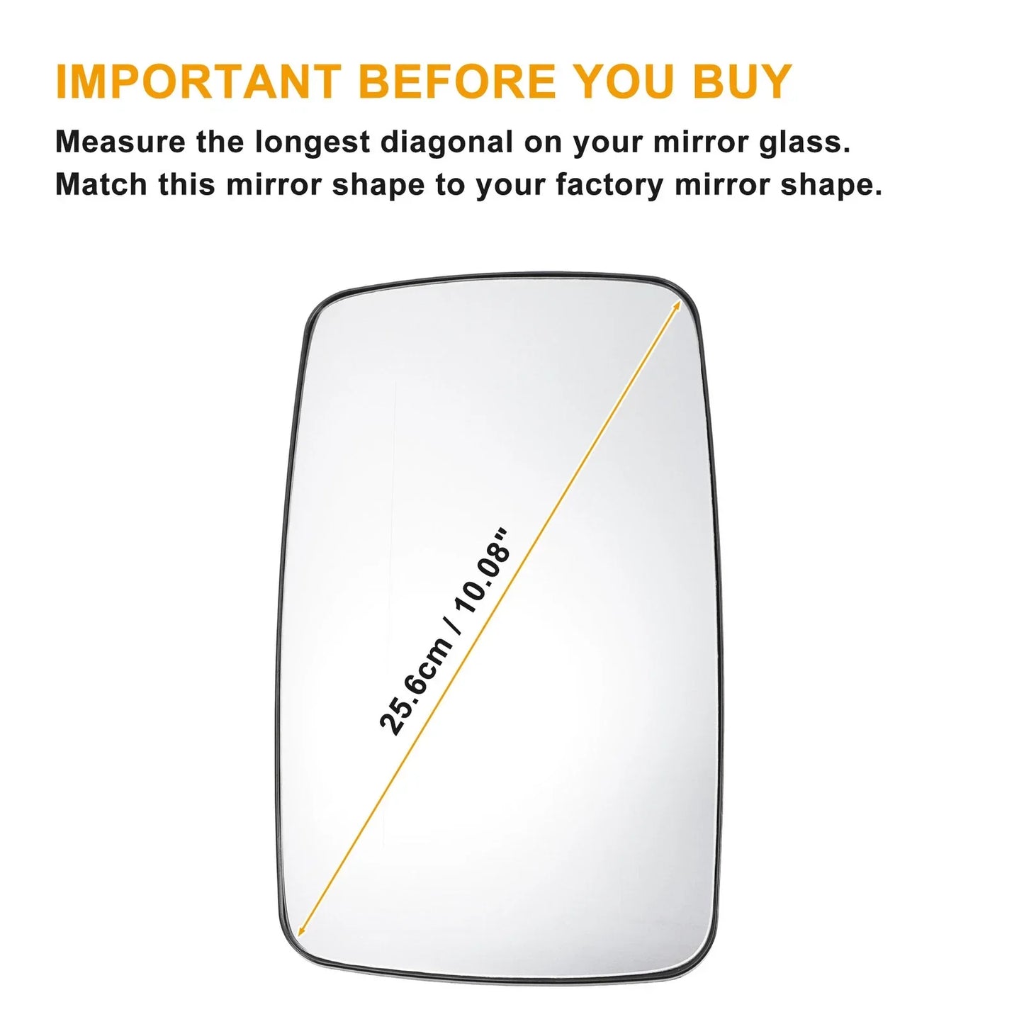 Left Upper White Mirror Glass with Back Heated for Mercedes Sprinter (1995-2006)