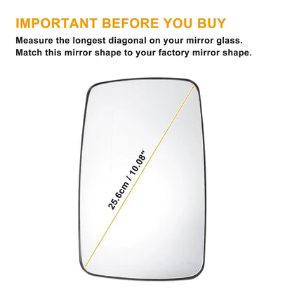 Left Upper White Mirror Glass with Back Heated for Mercedes Sprinter (1995-2006)