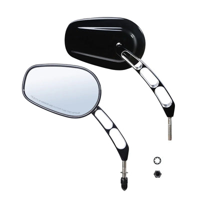 8mm Rear Black View Mirrors for Harley Touring Road King Street Glide Ultra