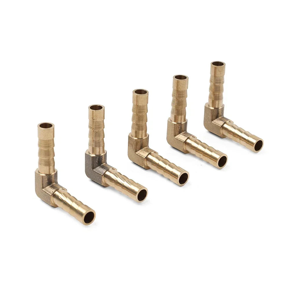 5Pc 5/16" x 5/16" Brass Barbed Hose Barb Elbow Fitting for Pipe