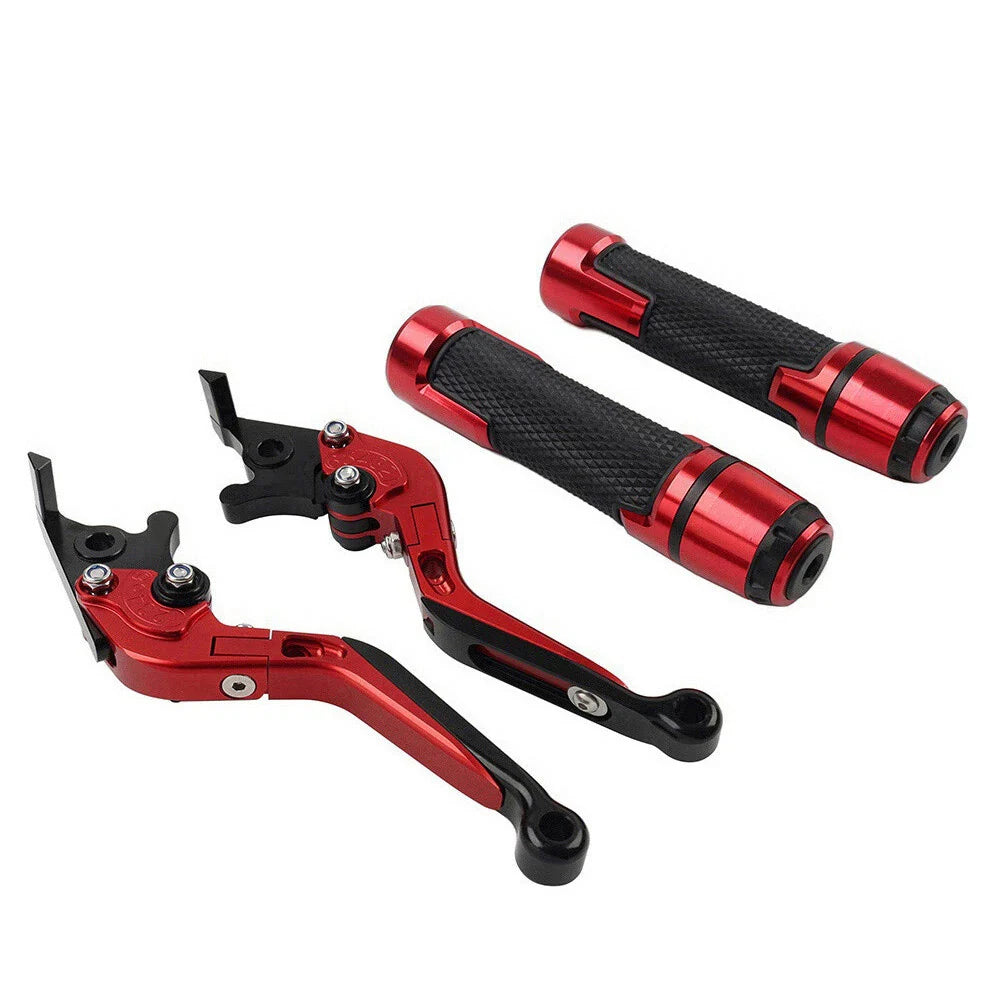 Red Extendable Brake Clutch Levers Grip Set for Suzuki GSXR600/750 (2006-2019)