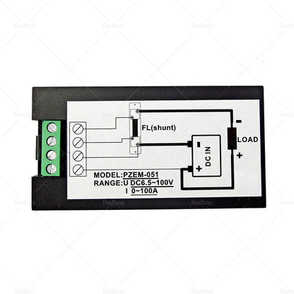 LCD Digital Volt Amp Power Meter for DC 6.5-100V (20A, 50A, 100A)