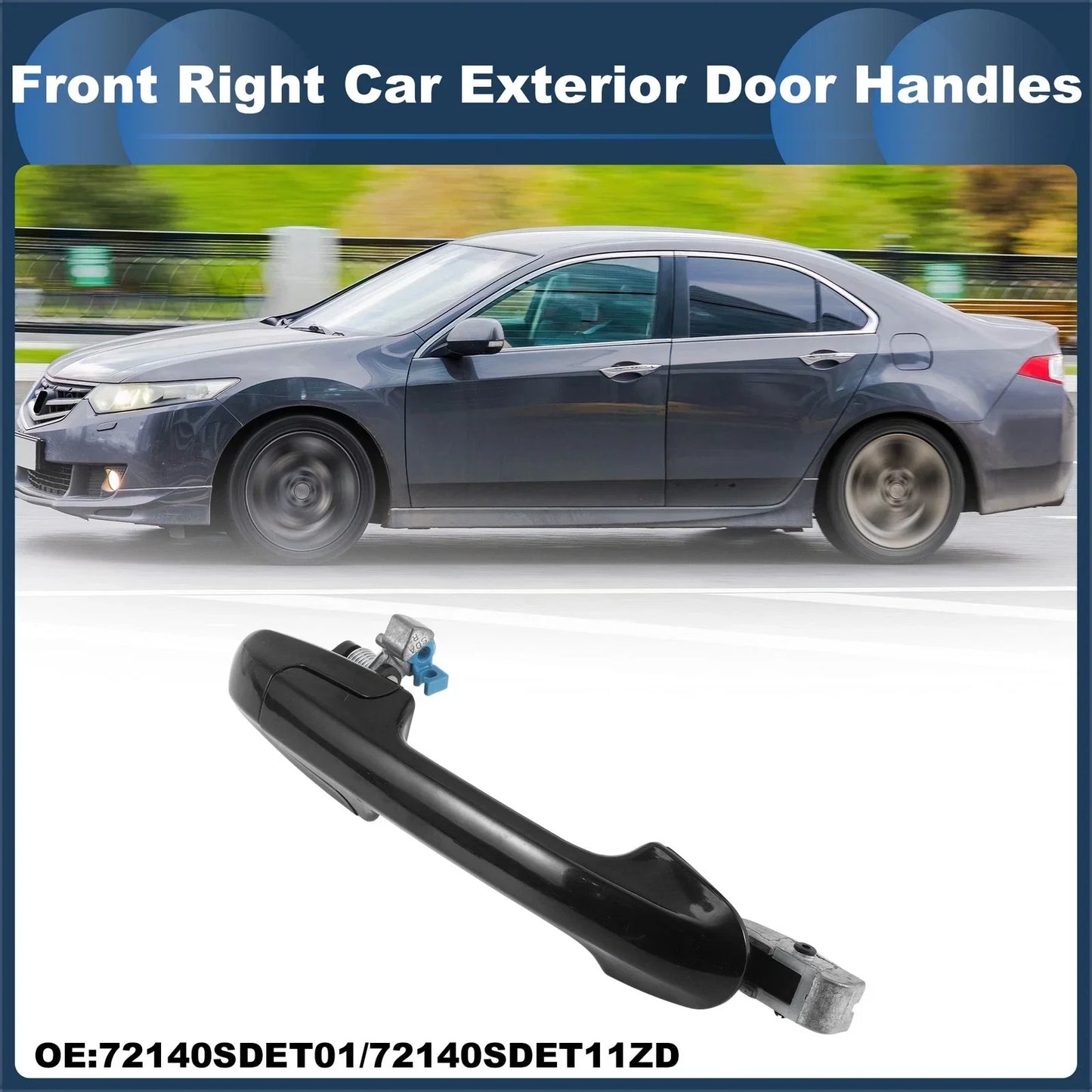 Front Right Door Handle for Honda Accord 2003-2007 - Black Exterior Handle