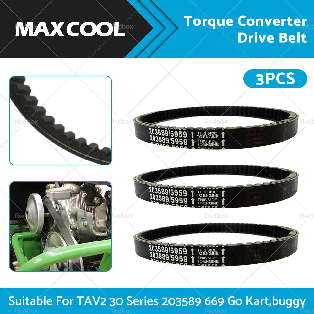 3PCS Drive Belt for 30 Series Comet TAV2, Manco 5959, KT196