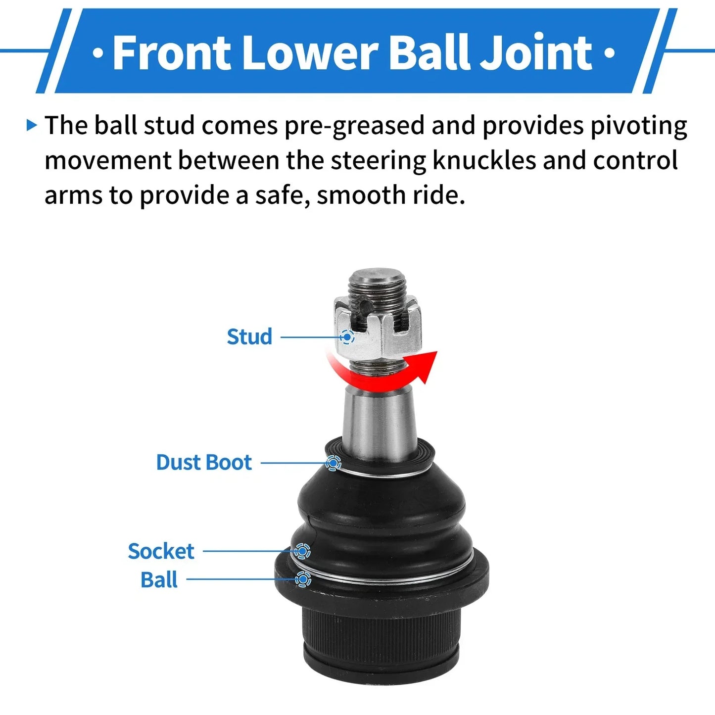 2 x Front Lower Ball Joints for Dodge Ram 1500 (2002-2005)