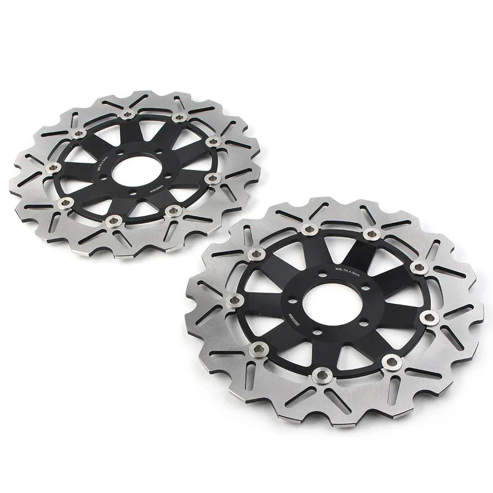 Front Brake Discs Rotors Black for KAWASAKI ZX9R ZX900C ZX12R (1998-2006)