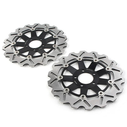 Front Brake Discs Rotors Black for KAWASAKI ZX9R ZX900C ZX12R (1998-2006)