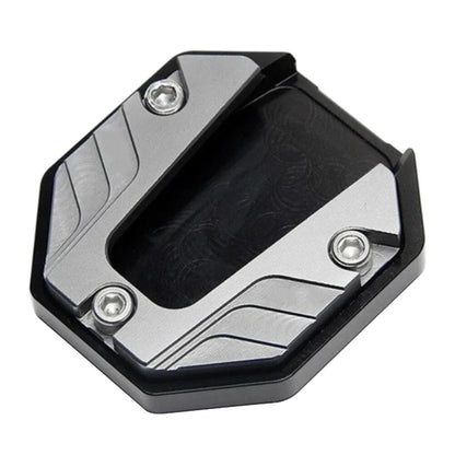 Kickstand Extender Foot Side Stand Pad for Motorcycle - Silver