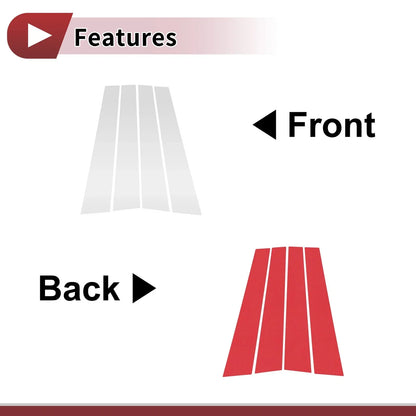 Silver Tone 4 x Door Pillar Window Trim for Lexus RX (1998-2002)