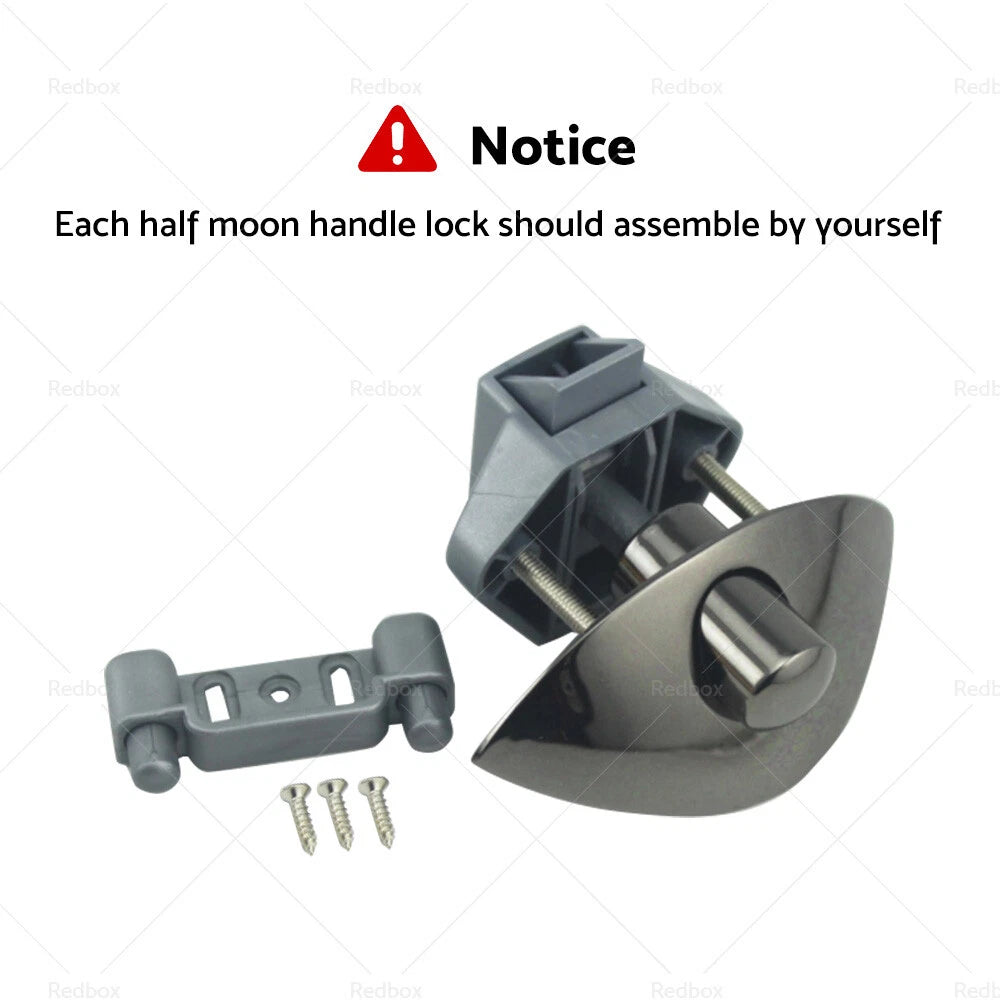 Zinc Alloy Half Moon Push Lock Knob for Camper RV Kitchen Cabin
