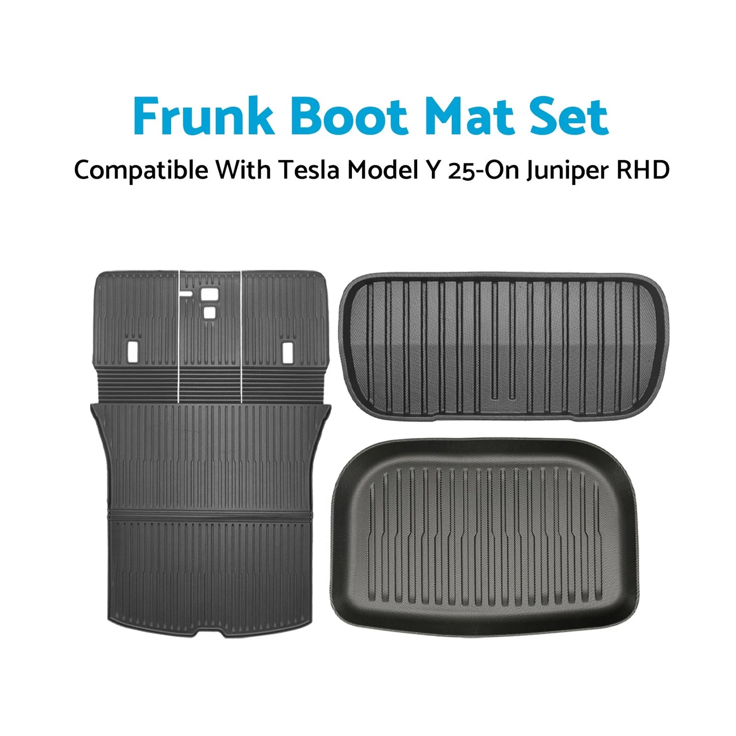 3 x Frunk Boot Tray 3D All-Weather for Tesla Model Y (2025-On)