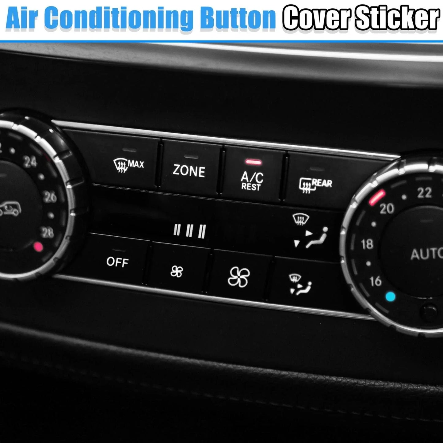 Front Center Console Air Conditioning Button Stickers Set for Mercedes-Benz