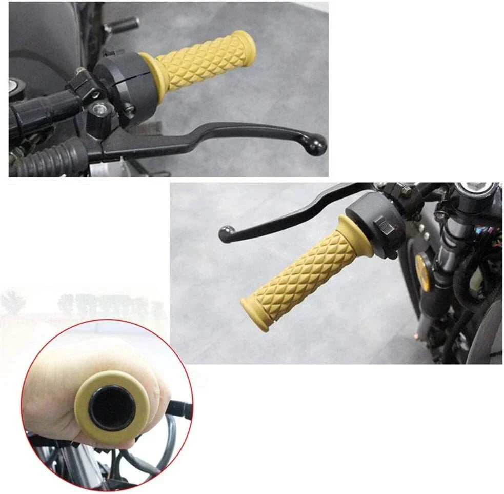 Rubber Hand Grips for Grey Black Motorcycle Motocross Dirtbike (AU)