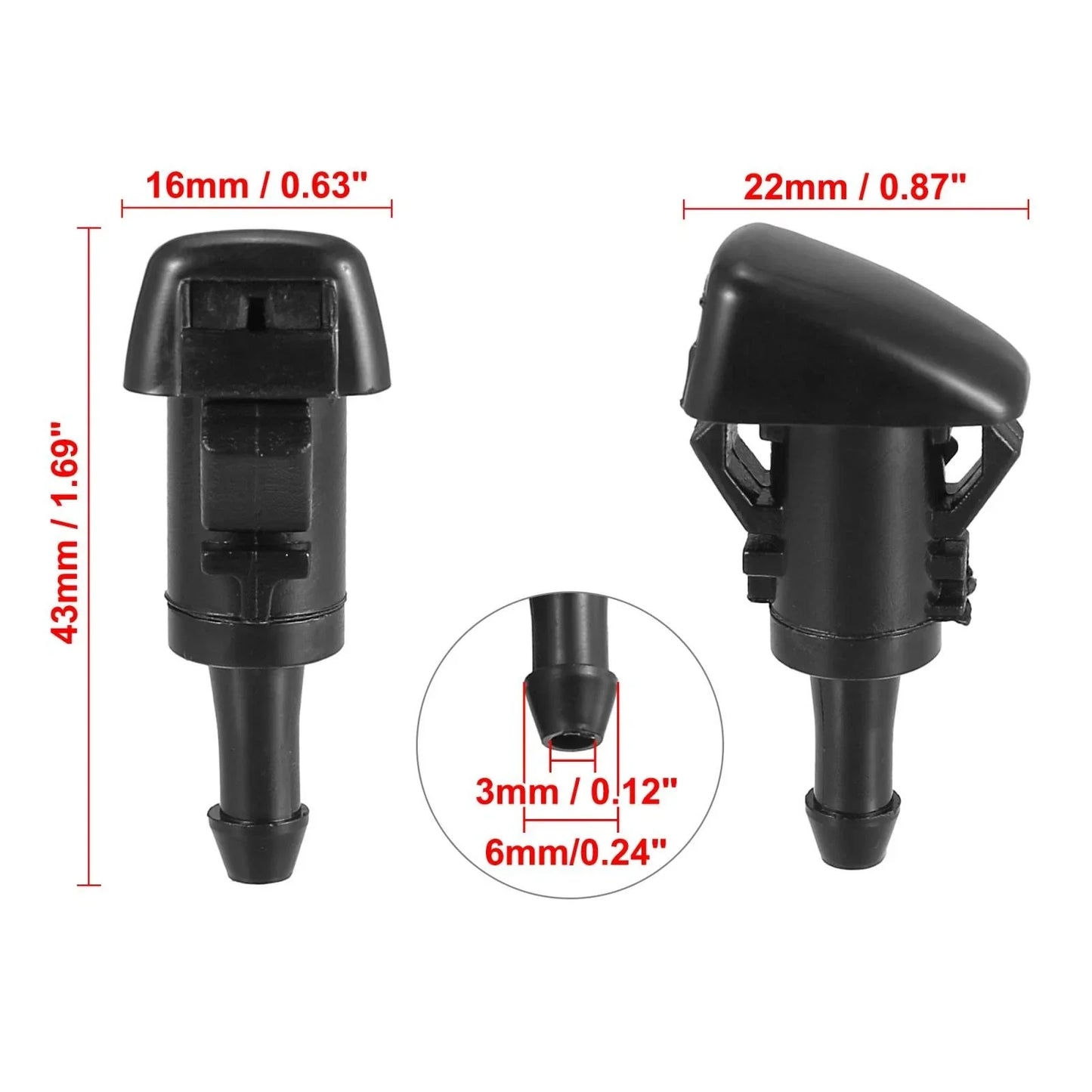 4 x Front Windshield Washer Nozzles for Dodge Ram Chrysler (2002-2023)