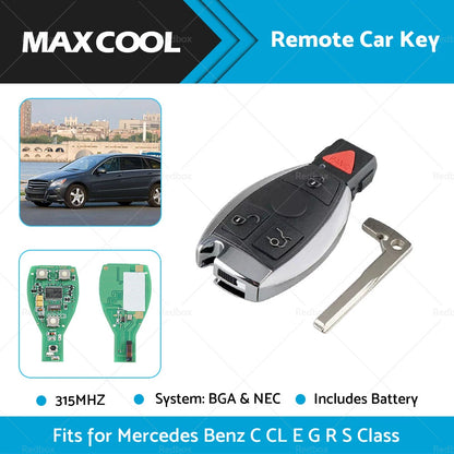 315MHz Remote Key Fob for Mercedes Benz C E G S Class