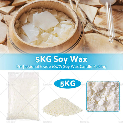 100% Pure Soy Wax 5KG Bulk for Candle Making Supplies Crafts