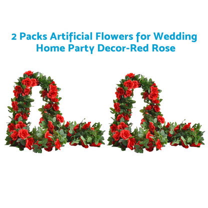 16FT Artificial Rose Vine Flower for Wedding Garden Decor