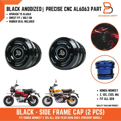 CNC Aluminium Black Side Frame Pair for Honda Monkey 125 Z125 (2018-2024)