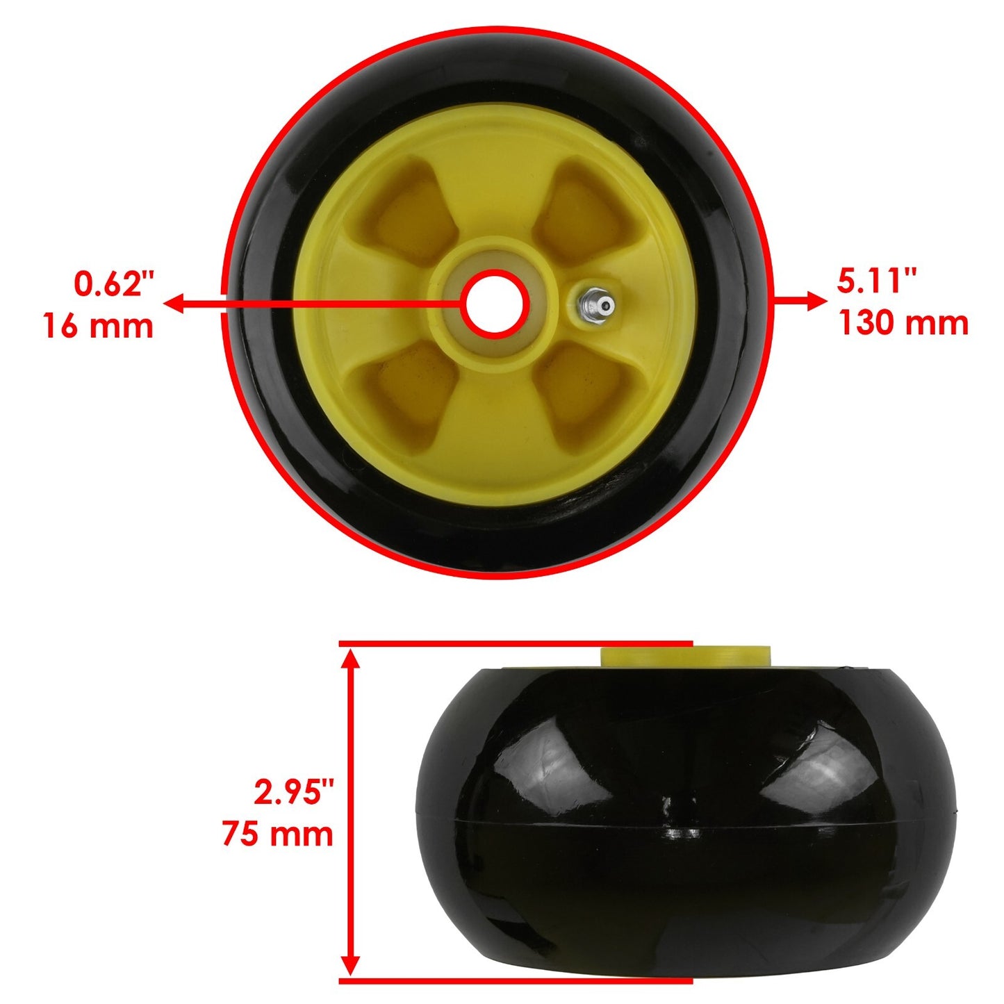 Caltric Gauge Wheel with Arm Right for John Deere 4410 4510 4610 (54-62")