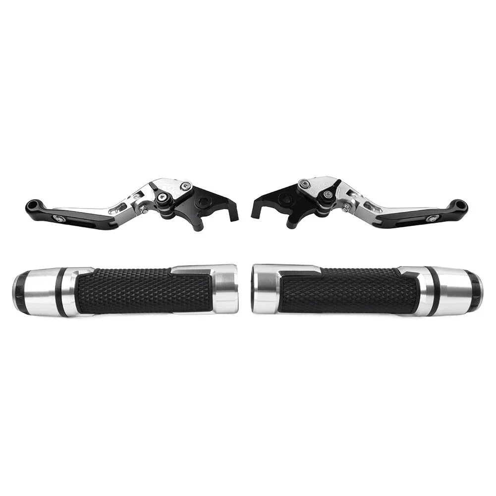Silver Extendable Brake Clutch Levers & Handlebar Grips for BMW G310R G310GS
