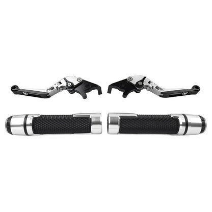 Silver Extendable Brake Clutch Levers & Handlebar Grips for BMW G310R G310GS