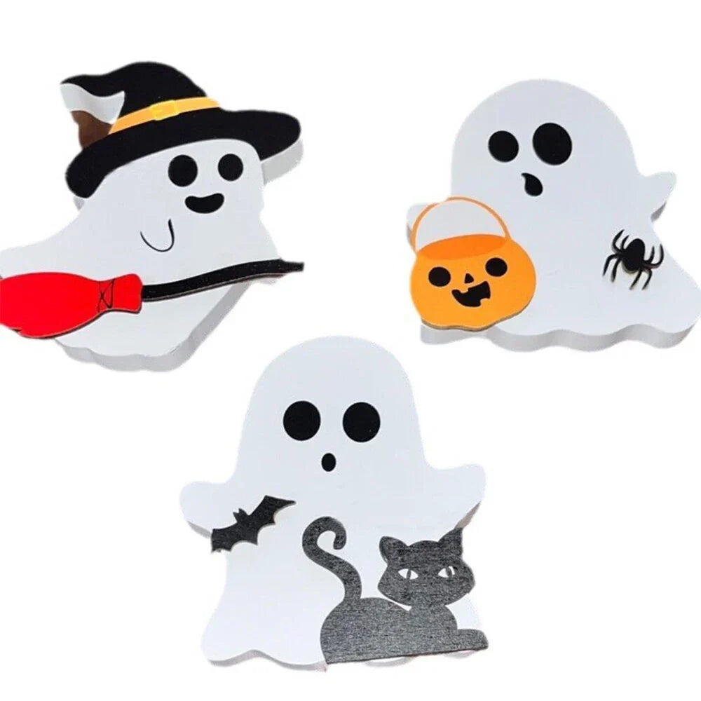 3 Pcs Cute Ghost Halloween Decorations for Home Shelf Display