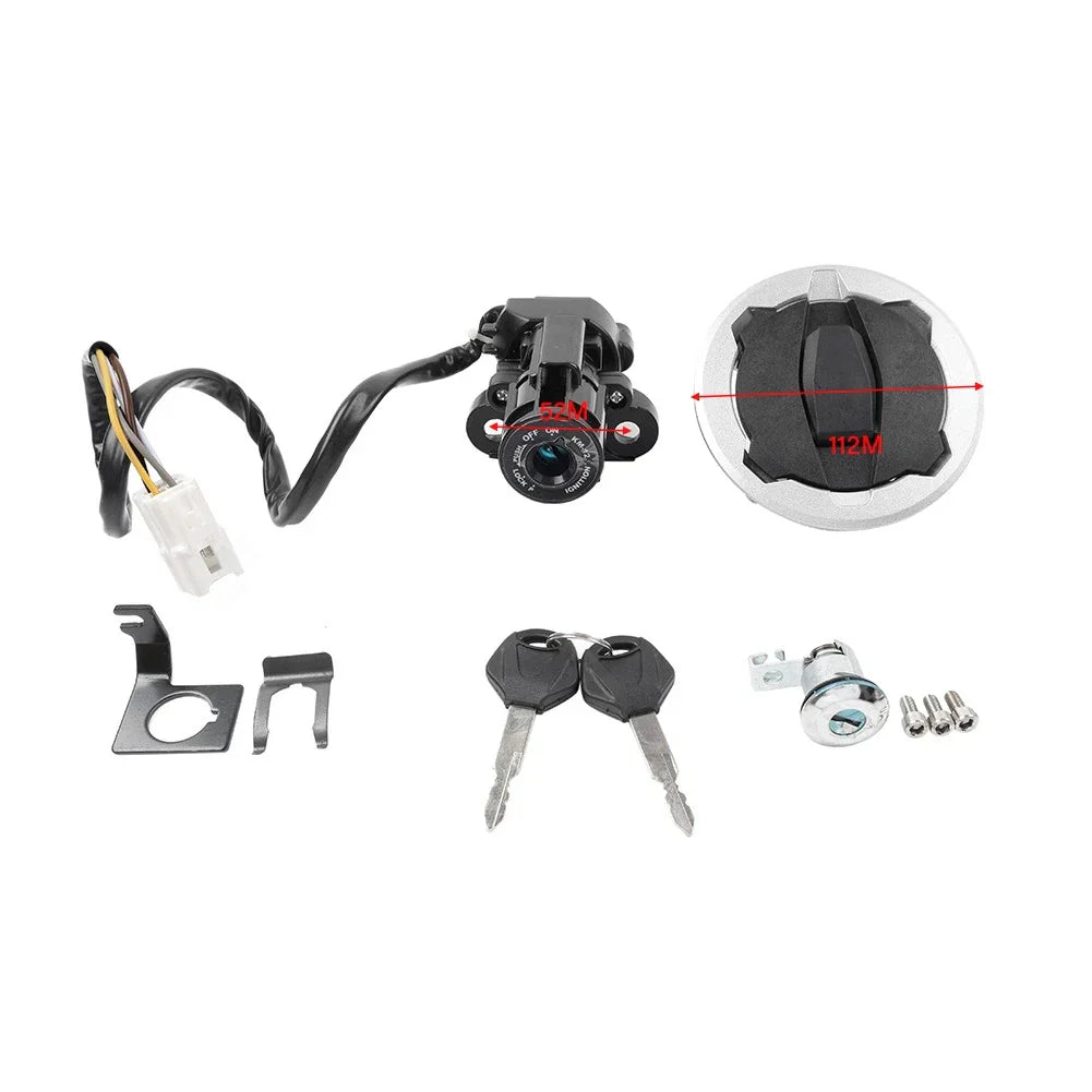 Ignition Switch Lock Fuel Gas Cap Key Set for Kawasaki Ninja 650 Z650 (2017-2023)