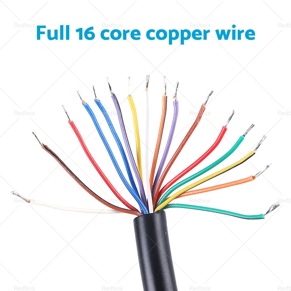 12" OBD2 16 Pin Splitter Extension Cable Male to Dual Female Y Lead