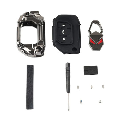 Keyless Remote Key Fob Cover for Jeep Wrangler, Gladiator (2018-2024)