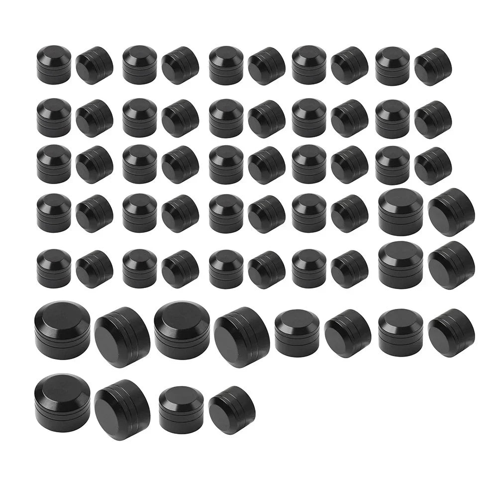 62X Engine Bolt Caps for Harley Road King Street Glide (2007-2016) Black