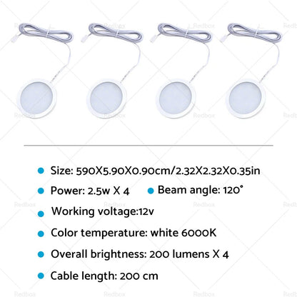 4 x 12V Cool White LED Ceiling Lights for Caravan Camper Trailer Boat