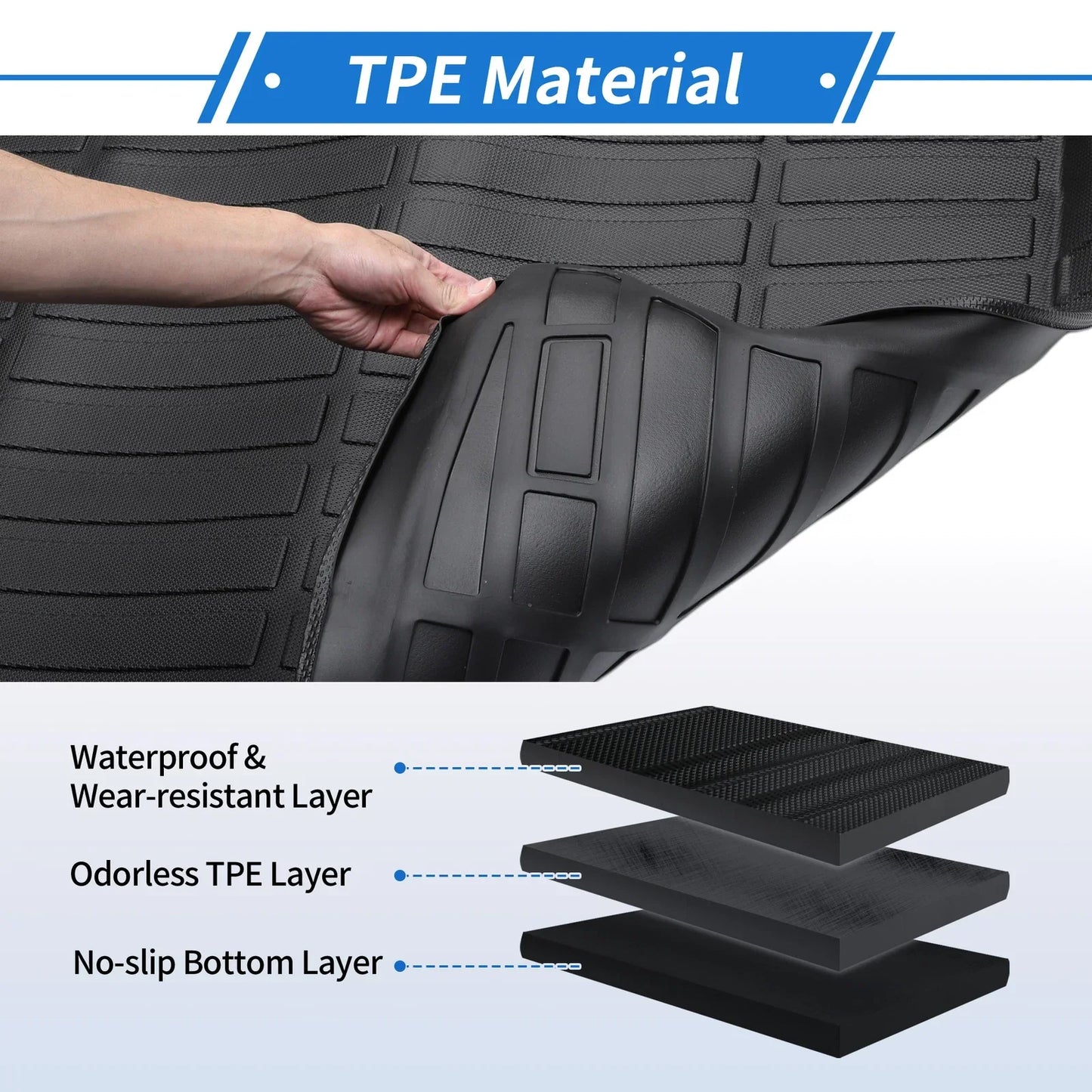 Cargo Liner Rear Trunk Mat for Mercedes Benz GLC 2016-2022 Long Grid Pattern