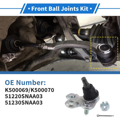 2 x Front Lower Ball Joints for Honda Civic (2006-2011)