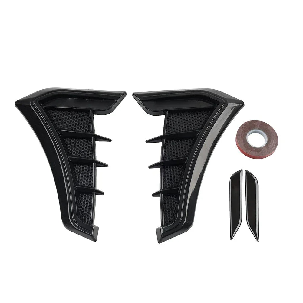 Black Fender Hood Air Flow Intake Trim for Car Side Ventilation Decals